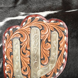 ADBG1299 Turquoise Hair-On Cowhide Leather Western Messenger Bag - American Darling June Edition