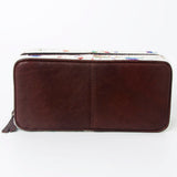 LC-ADBGA318 Genuine Hair-On Cowhide Rectangular Leather Jewelry Case Western Organizer