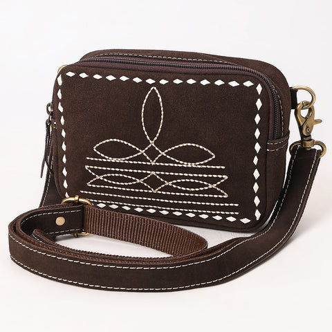 ADBGA710 American Darling Buck Stitched Genuine Suede Leather Western Camera Bag