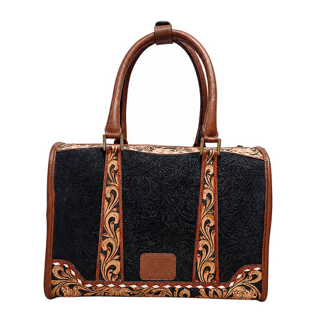 Official PRCA & NFR Licensed CollectionHand-Tooled Embossed Western Leather Speedy Bag