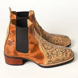LC-ADFT169 Hand Tooled Genuine Western Leather Riding Ankle Boot