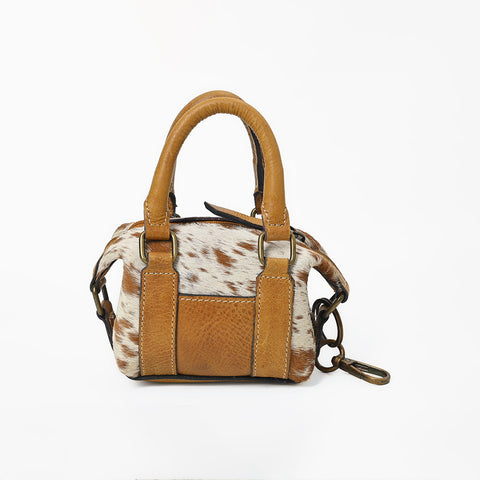 ADCHA132 American Darling Genuine Hair-On Mini Satchel Bag & Keychain Pouch