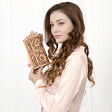 ADBGZ788 Hand-Tooled Leather Long Wallet - Western Floral Design