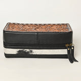 ADBGA453A American Darling Tooled Leather Cowhide Jewelry Accessory Case Western Organizer Box