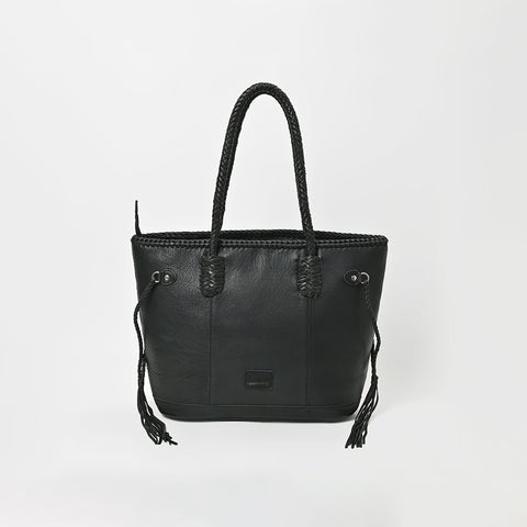 ADBGM738 American Darling Checkered Hair-on Leather Tote Bag with Fringe Trim