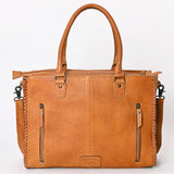 ADBG235 Hand Tooled Floral Leather Tote Bag with Adjustable Shoulder Strap