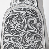 ADBG1542 Hand-Tooled Leather Sling Backpack - Western Crossbody Daypack