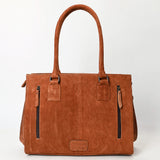 ADBG1553 Suede Western Tote with White Stitching & Shoulder Strap