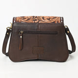 ADBGA587 Hand-Tooled Genuine Leather Western Crossbody Bag-Floral Design for Women