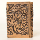 ADBG1310 Hand-Tooled Western Leather Crossbody Wallet - Genuine Cowhide Bag by American Darling