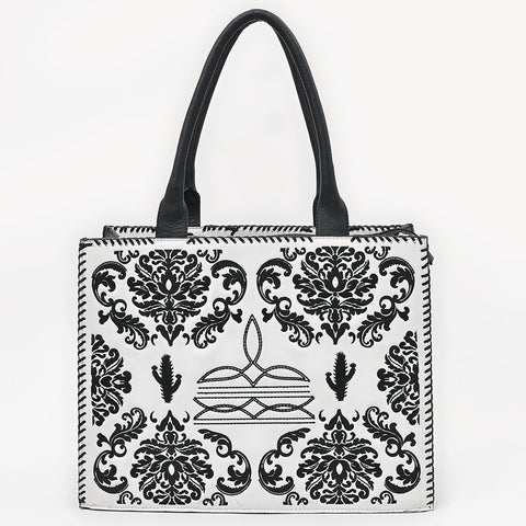 ADBGA884 American Darling Quilted Embroidered Genuine Leather Western Tote Bag