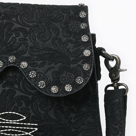 ADBG1797 American Darling Small Cross body Bag - Handcrafted Damascus Embossed Western Leather Purse