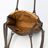 ADBG1553 Suede Western Tote with White Stitching & Shoulder Strap