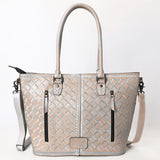 ADBG1519 Floral Embossed Leather Tote Bag - Western Crossbody & Shoulder Style