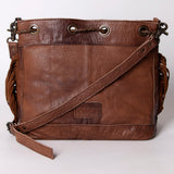 LC-ADBG836 Wool Saddle Blanket Fringe Bucket Bag Western Leather Crossbody by American Darling