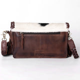 ADBGM272 Cowhide Western Fringe Wallet - Braided Strap with Turquoise Concho