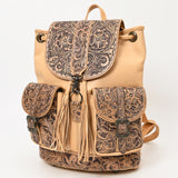 LC-ADBG1306 Hand Tooled Western Leather Backpack - Artisan Floral Cowhide Bag by American Darling