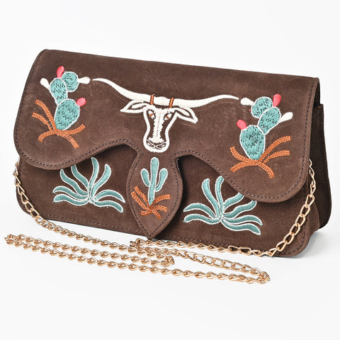 ADBGA944 American Darling Western Embroidered Genuine Suede Cross body Bag