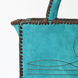 ADBGA606 Western Tote Bag-Genuine Leather with Whipstitch Detailing