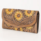 KBG156 WALLET Harness Skirting Leather with Hand Carving Ladies Bag H4.5XW9   KBG156