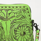 ADBG769 Western Tooled Leather Crossbody with Longhorn Design American Darling