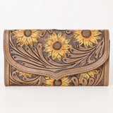 KBG156 WALLET Harness Skirting Leather with Hand Carving Ladies Bag H4.5XW9   KBG156