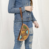 LC-ADBG1433 Taco Hand Tooled Genuine Western Leather Women Bag