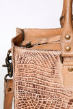 LC-ADBG235 Genuine Crocodile Leather Tote Bag with Hand-Stitched Details & Adjustable Strap