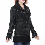 ADJKT048 Genuine Leather Women Shirt Jacket Dress