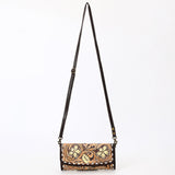 ADBGA553 American Darling Hand-Tooled Leather Wallet Western Floral Design with Strap