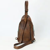 ADBG1538 Gator Embossed Hair-On Leather Sling Bag - Bold Western Crossbody
