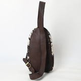 ADBGA591 Handcrafted Cowhide Leather Sling Bag-Western Floral Tooled Crossbody