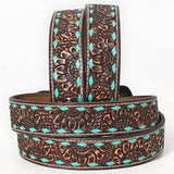 BER169-Hand Carved Western leather Belt