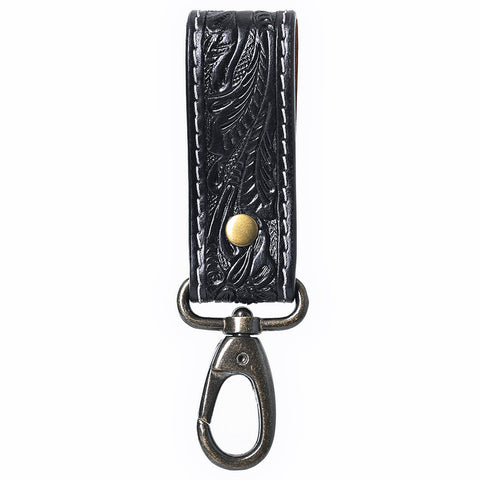 ADKR218C  Hand Tooled Genuine Leather Wristlet Key Ring