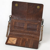 ADBG1712 Genuine Leather Wallet Bag with White Western Stitching & Adjustable Strap