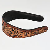 ADABA105 Rustic Western Hand-Tooled Leather Hair Band-Cowgirl Style Headwear by American Darling