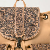 LC-ADBG1306 Hand Tooled Western Leather Backpack - Artisan Floral Cowhide Bag by American Darling