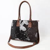 ADBG1561C Black & White Embossed Croc Leather Tote - Western Work & Travel Bag