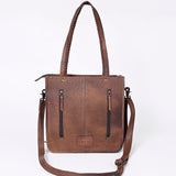 ADBG1086 Western Cowhide Fringe Tote Bag with Tooled Leather Straps-Handcrafted by American Darling
