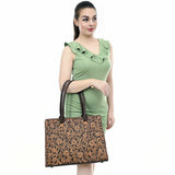 ADBGA583 Hand-Tooled Genuine Leather Western Tote Bag Structured Cowgirl Work & Travel Purse