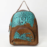 ADBG1564A Turquoise Croc Embossed & Hair-On-Hide Leather Backpack - Western Rodeo Style