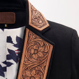 LC-ADBZ011 Genuine leather Women Blazer dress jacket
