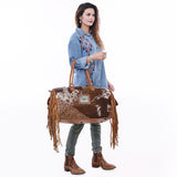 ADBG608 Duffel Hair On Genuine Western Leather Women Bag