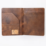 LC-ADBG1040 Crocodile Embossed Leather Portfolio with Hand Tooled Floral Accents-Eleanor Western Edition