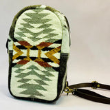 ADBGA631 Southwestern Wool Crossbody Sling Backpack with Cowhide & Buckle Strap