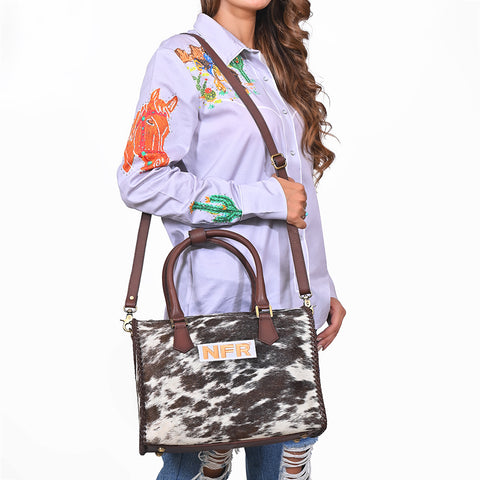 ADBGA1431PRCA Rodeo Style Hair-on-Hide & Genuine Leather Speedy Bag by American Darling