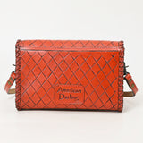 ADBG1133 Hand-Tooled Western Leather Crossbody Wallet-Genuine Cowhide Bag by American Darling