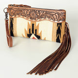 LC-ADBG344 Wristlet Genuine Western Leather Women Bag Paisley