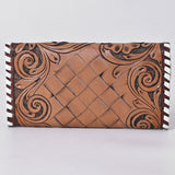 KBG154 WALLET Harness Skirting Leather with Hand Carving Ladies Bag H4.5XW9   KBG154