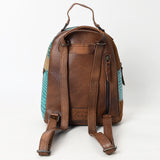 ADBG1564A Turquoise Croc Embossed & Hair-On-Hide Leather Backpack - Western Rodeo Style